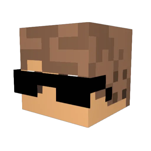 Pelic4no Minecraft avatar head, 3D render