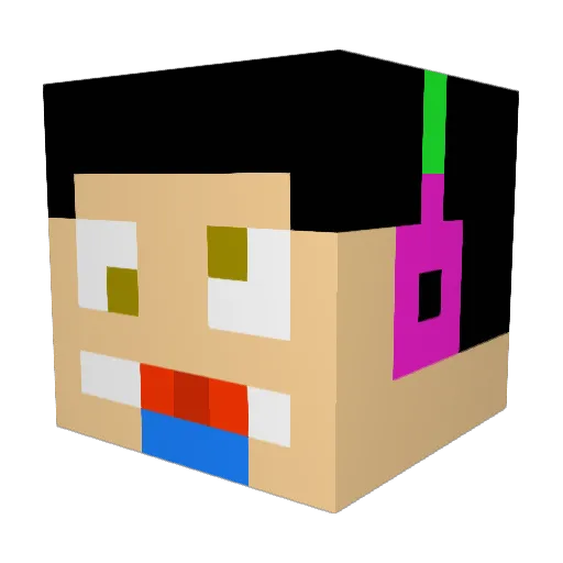 Pelisis Minecraft avatar head, 3D render
