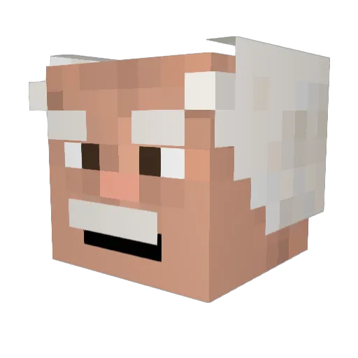 Pelmoc Minecraft avatar head, 3D render