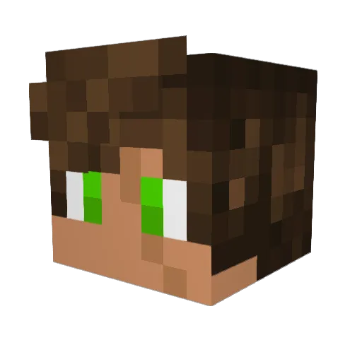 Pelpes Minecraft avatar head, 3D render