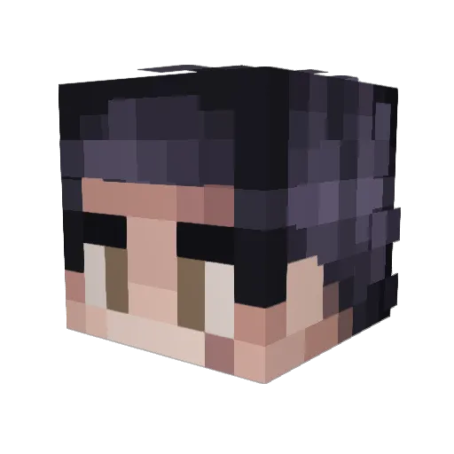Pelusinha Minecraft avatar head, 3D render