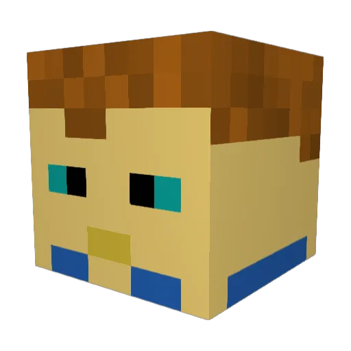 Pemole Minecraft avatar head, 3D render