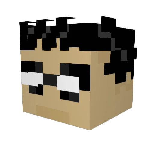 Pempertin Minecraft avatar head, 3D render