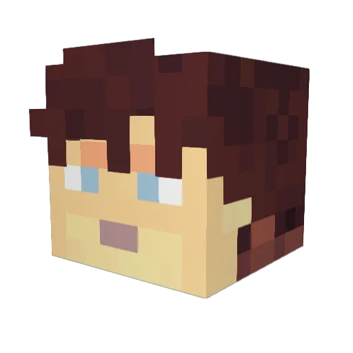 Pempo_ Minecraft avatar head, 3D render