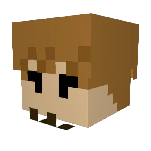 PencilSafety Minecraft avatar head, 3D render