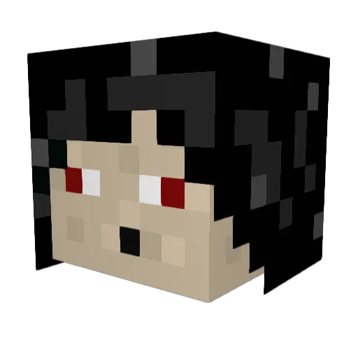 Pendent Minecraft avatar head, 3D render