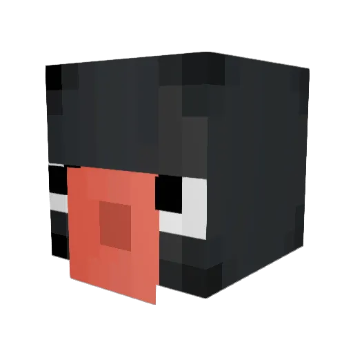 Pengean Minecraft avatar head, 3D render