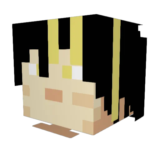 Pengilus Minecraft avatar head, 3D render