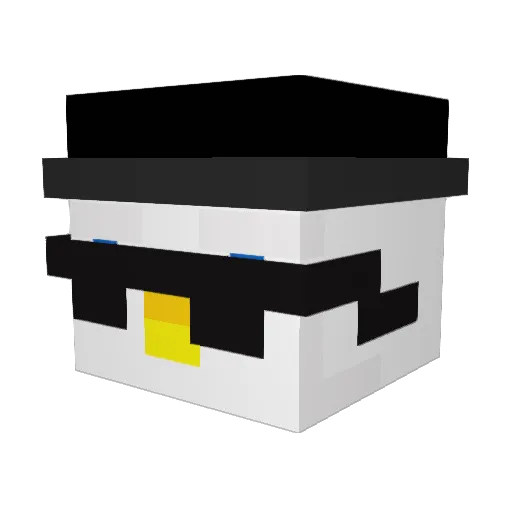 Pengu137 Minecraft avatar head, 3D render