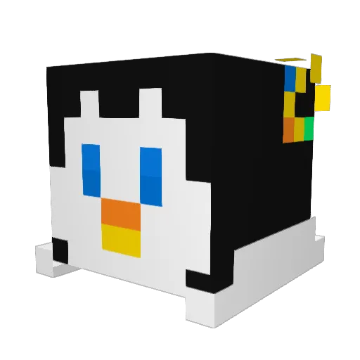 PenguIShome Minecraft avatar head, 3D render
