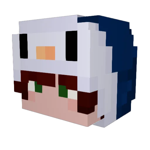 Penguin18 Minecraft avatar head, 3D render