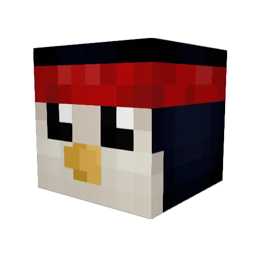 PenguinCapn Minecraft avatar head, 3D render
