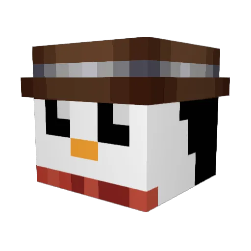 PenguinKate Minecraft avatar head, 3D render
