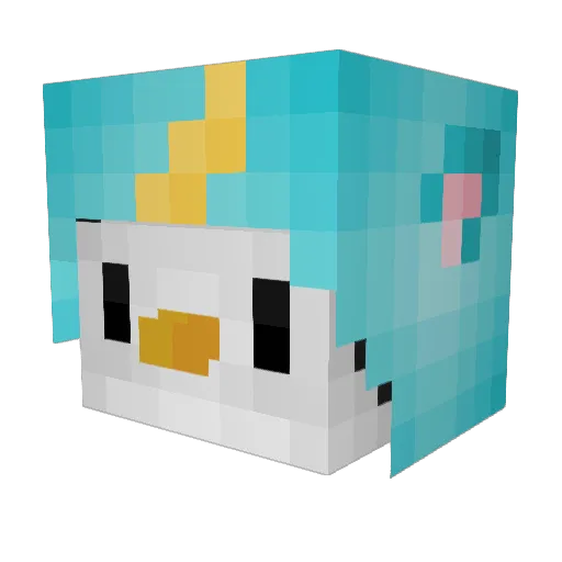 PenguinSlacker Minecraft avatar head, 3D render