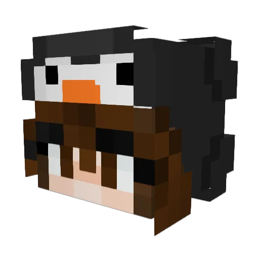 Penguin_O_0 Minecraft avatar head, 3D render