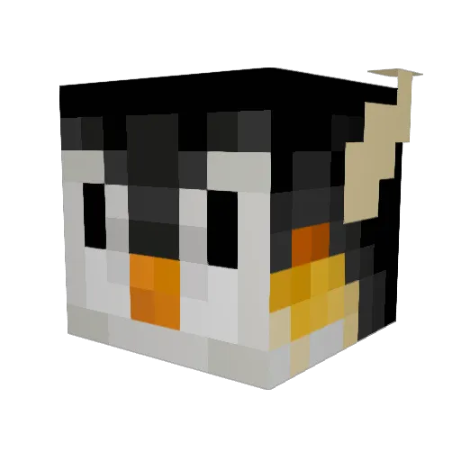 Penguin_Patrick Minecraft avatar head, 3D render