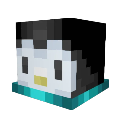 Penguin_kun Minecraft avatar head, 3D render
