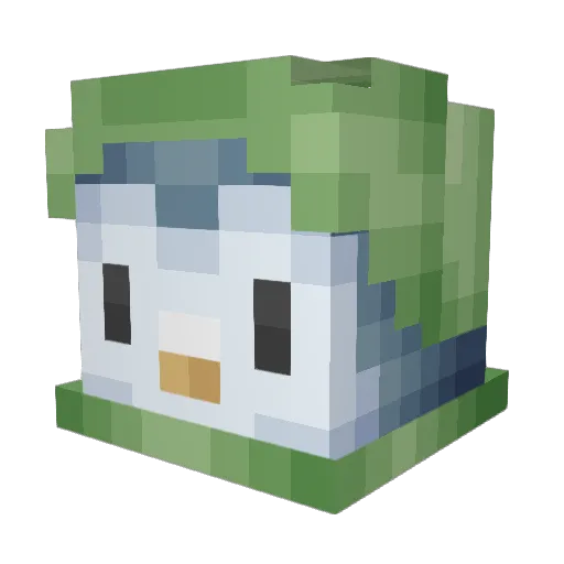 Penguinbow Minecraft avatar head, 3D render