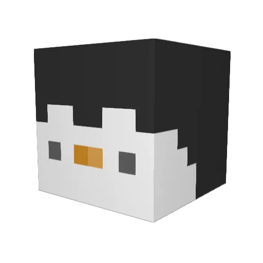 Penguininhk Minecraft avatar head, 3D render