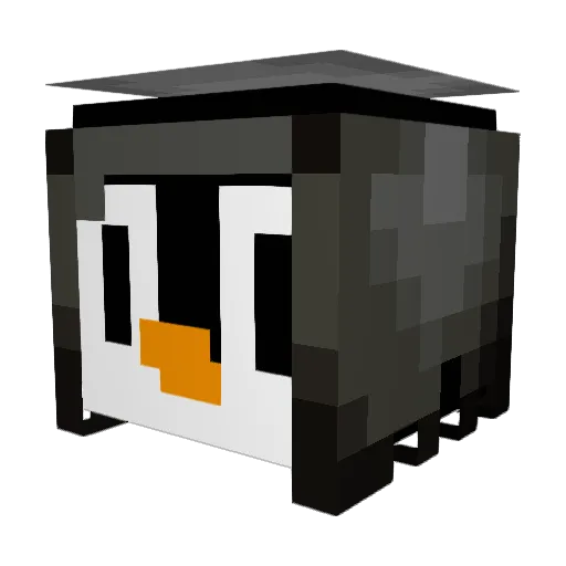 Penguinkred Minecraft avatar head, 3D render