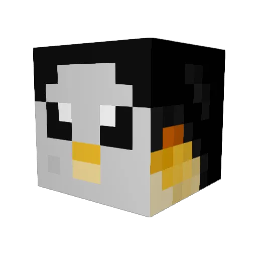 Penguinofshadow Minecraft avatar head, 3D render