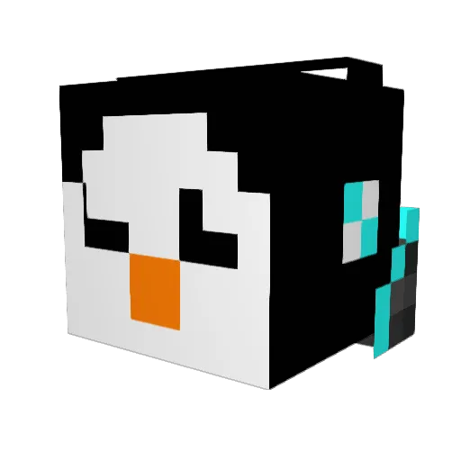 PenguinsPercs Minecraft avatar head, 3D render