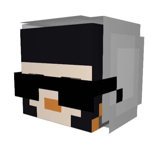 Penguinszs Minecraft avatar head, 3D render