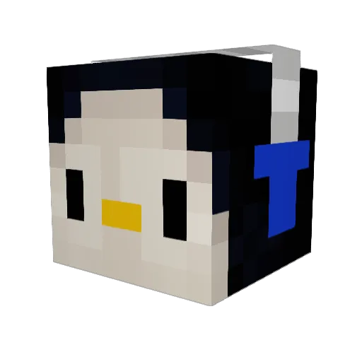 Penguum Minecraft avatar head, 3D render