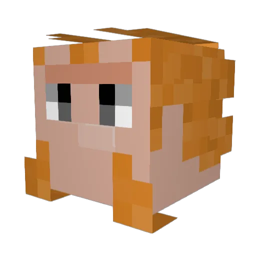 PenguwuTV Minecraft avatar head, 3D render