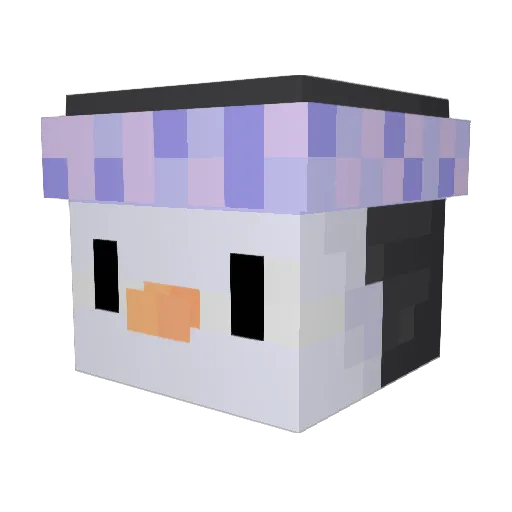 Penguzie Minecraft avatar head, 3D render