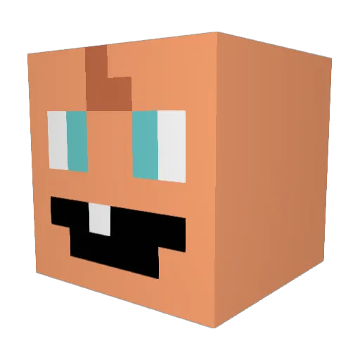PennPeul Minecraft avatar head, 3D render
