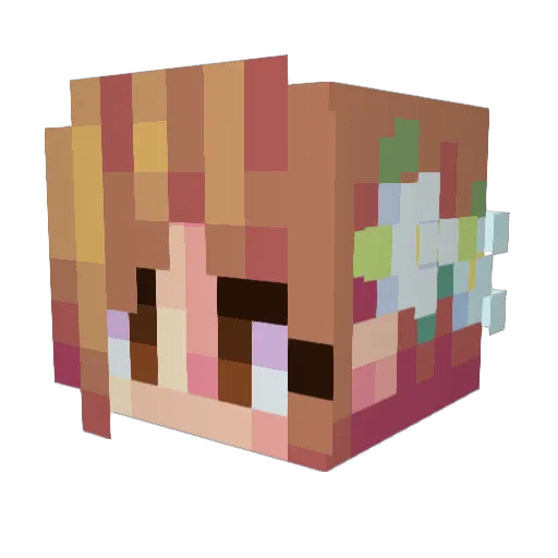 PennePasta777 Minecraft avatar head, 3D render