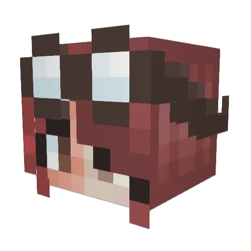 PennyLOL Minecraft avatar head, 3D render