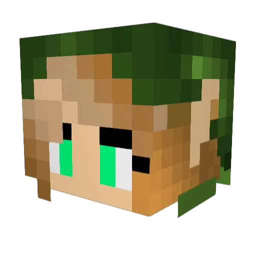 PennyLoug Minecraft avatar head, 3D render