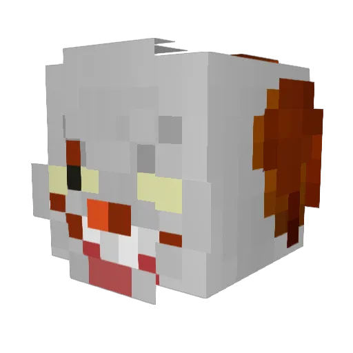 Pennywise_IT Minecraft avatar head, 3D render