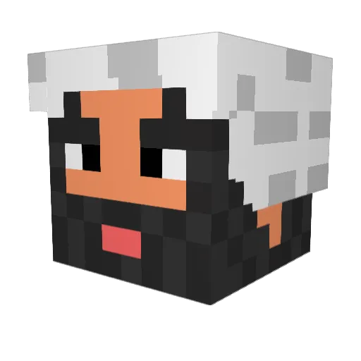 PentaMal Minecraft avatar head, 3D render