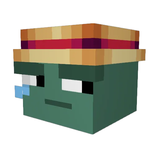 PentolaBruciata Minecraft avatar head, 3D render
