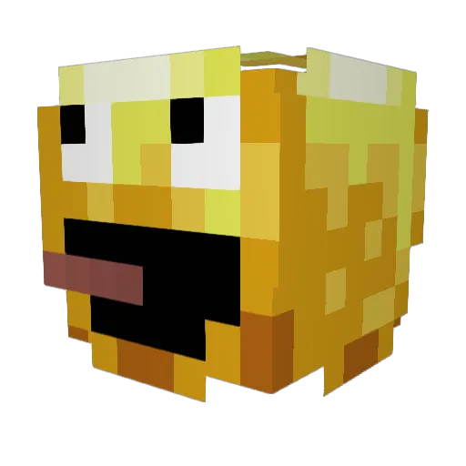 Penud Minecraft avatar head, 3D render