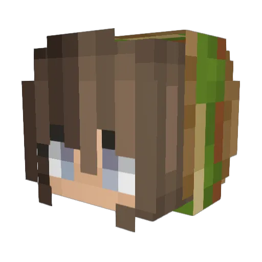 Penutie Minecraft avatar head, 3D render