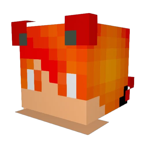 PepBonsai Minecraft avatar head, 3D render