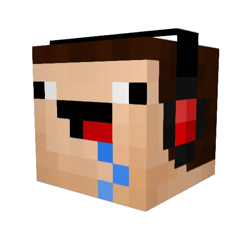 Pepadog Minecraft avatar head, 3D render