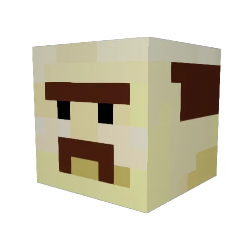 Pepaster Minecraft avatar head, 3D render
