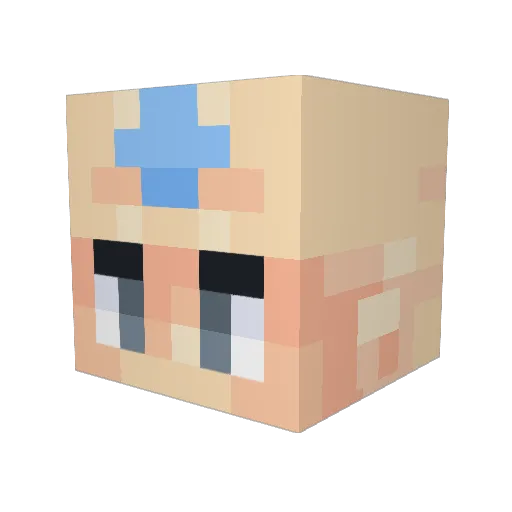 Pepenter Minecraft avatar head, 3D render