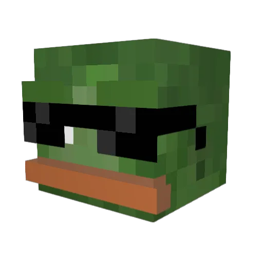 PepesVape Minecraft avatar head, 3D render