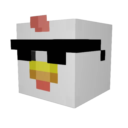 Pepout Minecraft avatar head, 3D render