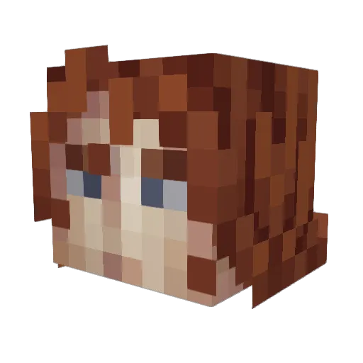 Pepp1no Minecraft avatar head, 3D render