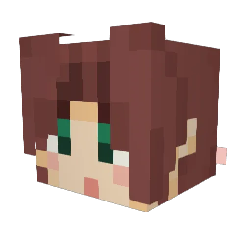 PeppErato Minecraft avatar head, 3D render