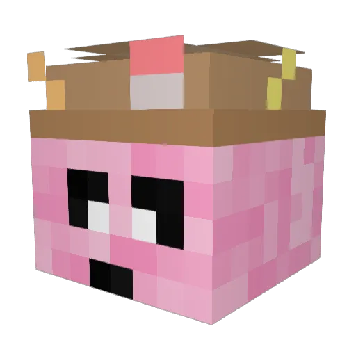 PeppaMyPig Minecraft avatar head, 3D render
