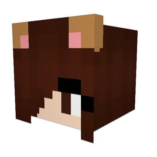 PepperBunn Minecraft avatar head, 3D render