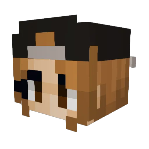 PepperClark Minecraft avatar head, 3D render